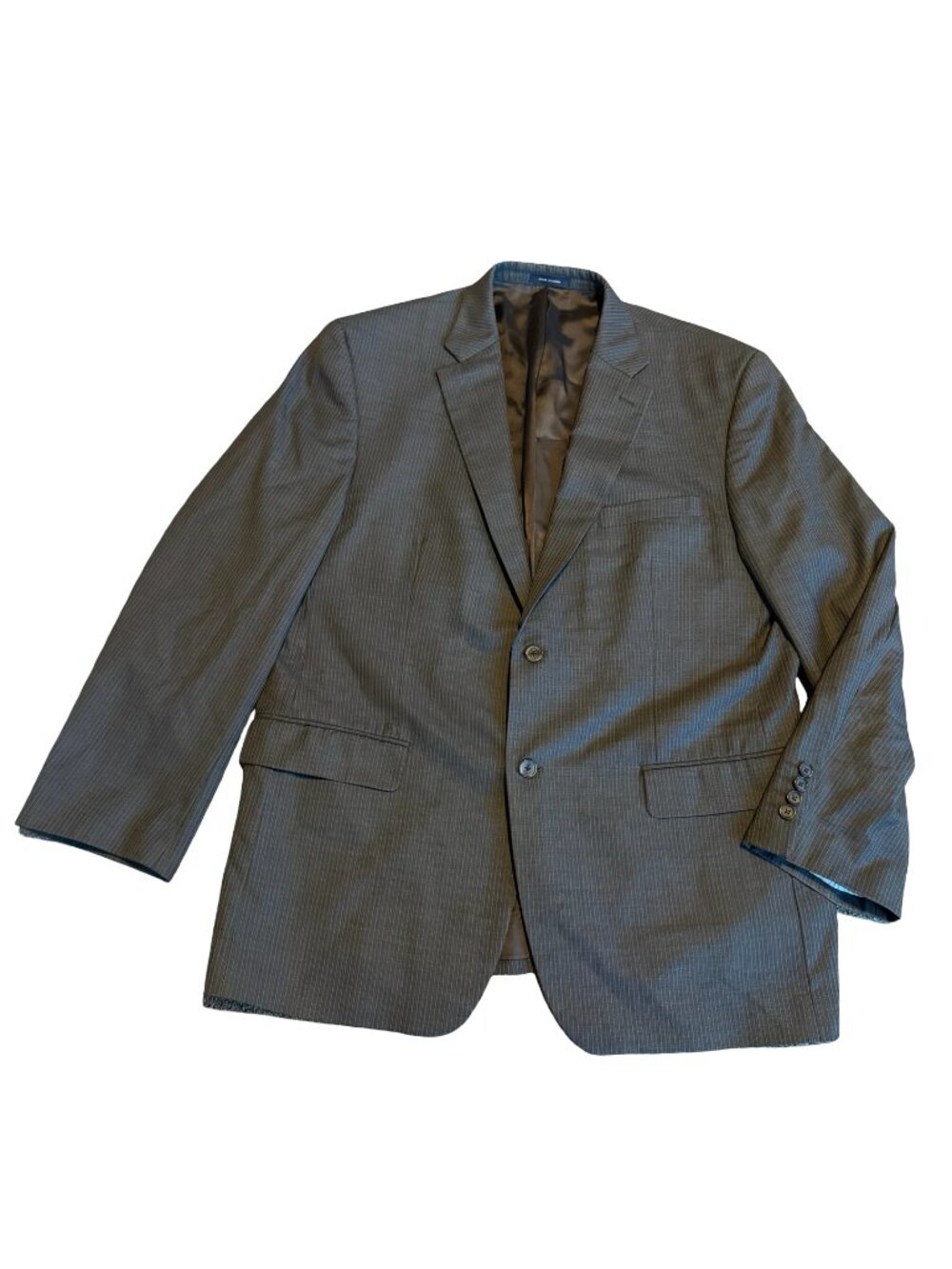 Ralph Lauren Blue Label Grey Blazer Jacket Sport Coat Pinstripe Classic Size 46R